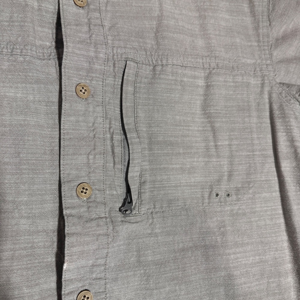 Hobbs Creek Mens Gray Short Sleeve Fishing Shirt Button Down Zip Pocket Medium‎ - Picture 5 of 6